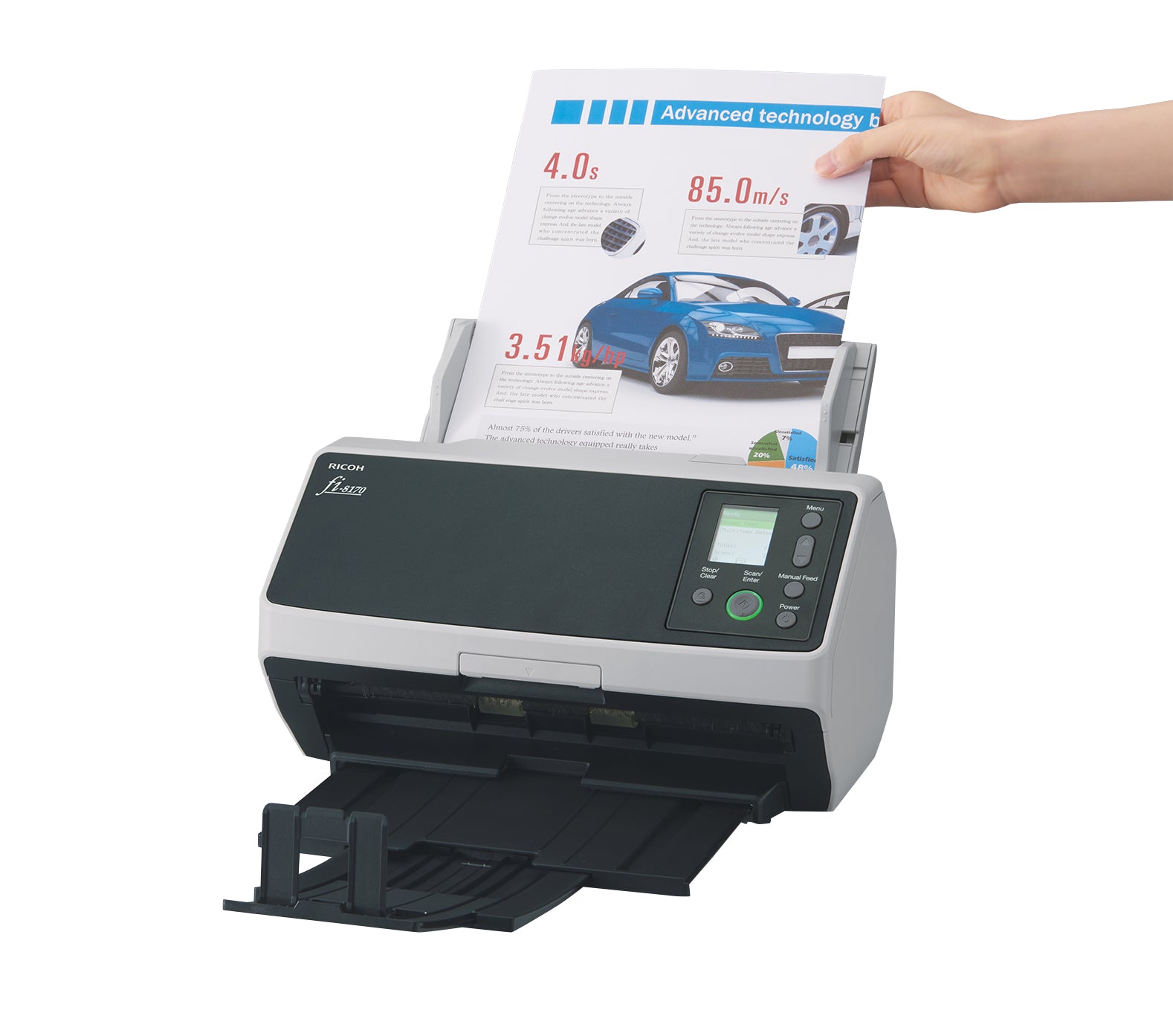 fi Series fi-8170 70ppm/140ipm A4 Recto-verso ADF USB3.2 LED Scanner de groupe de travail
