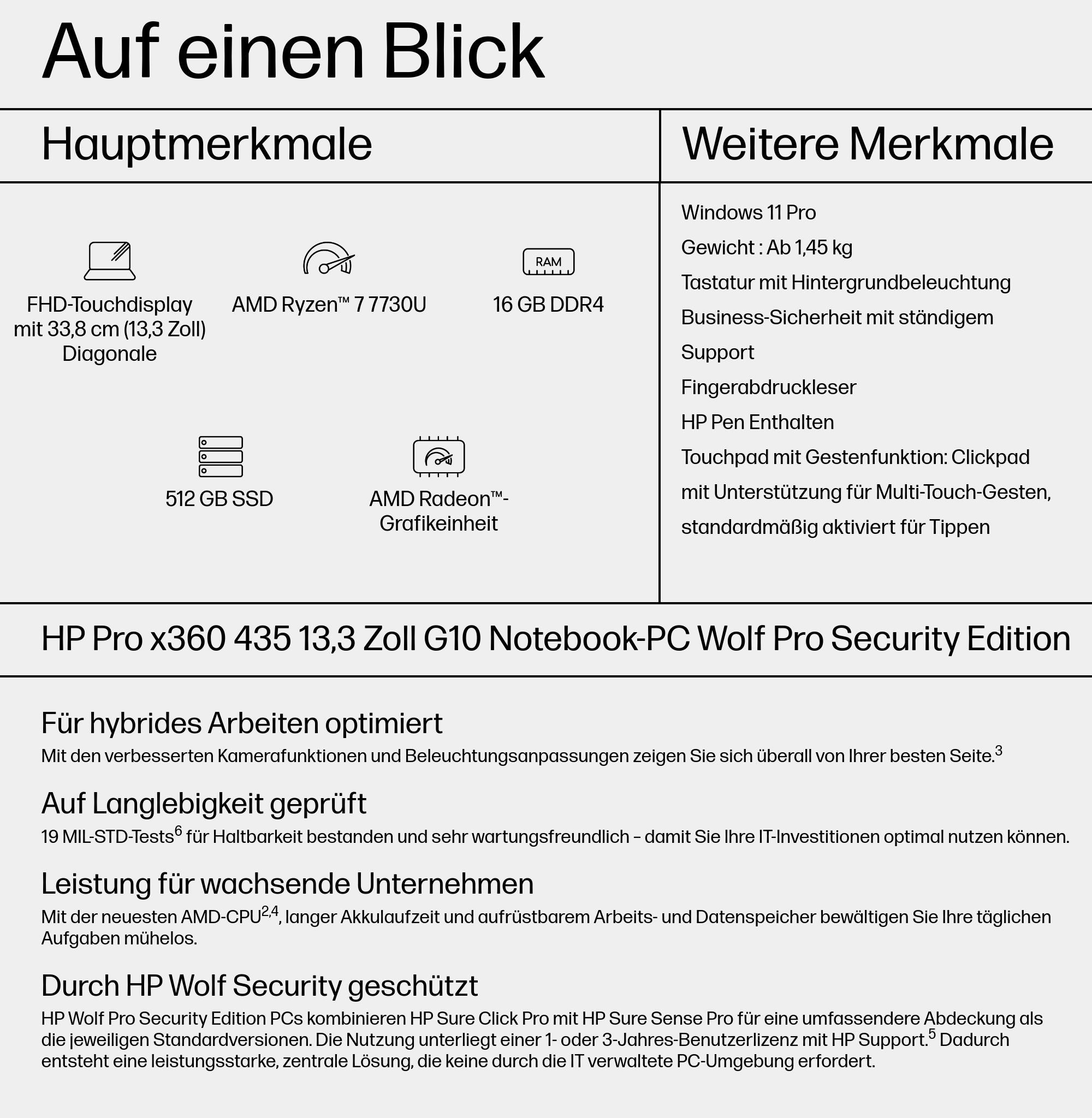 HP Pro x360 435 G10 Wolf Pro Security Edition 816F1EA#ABD