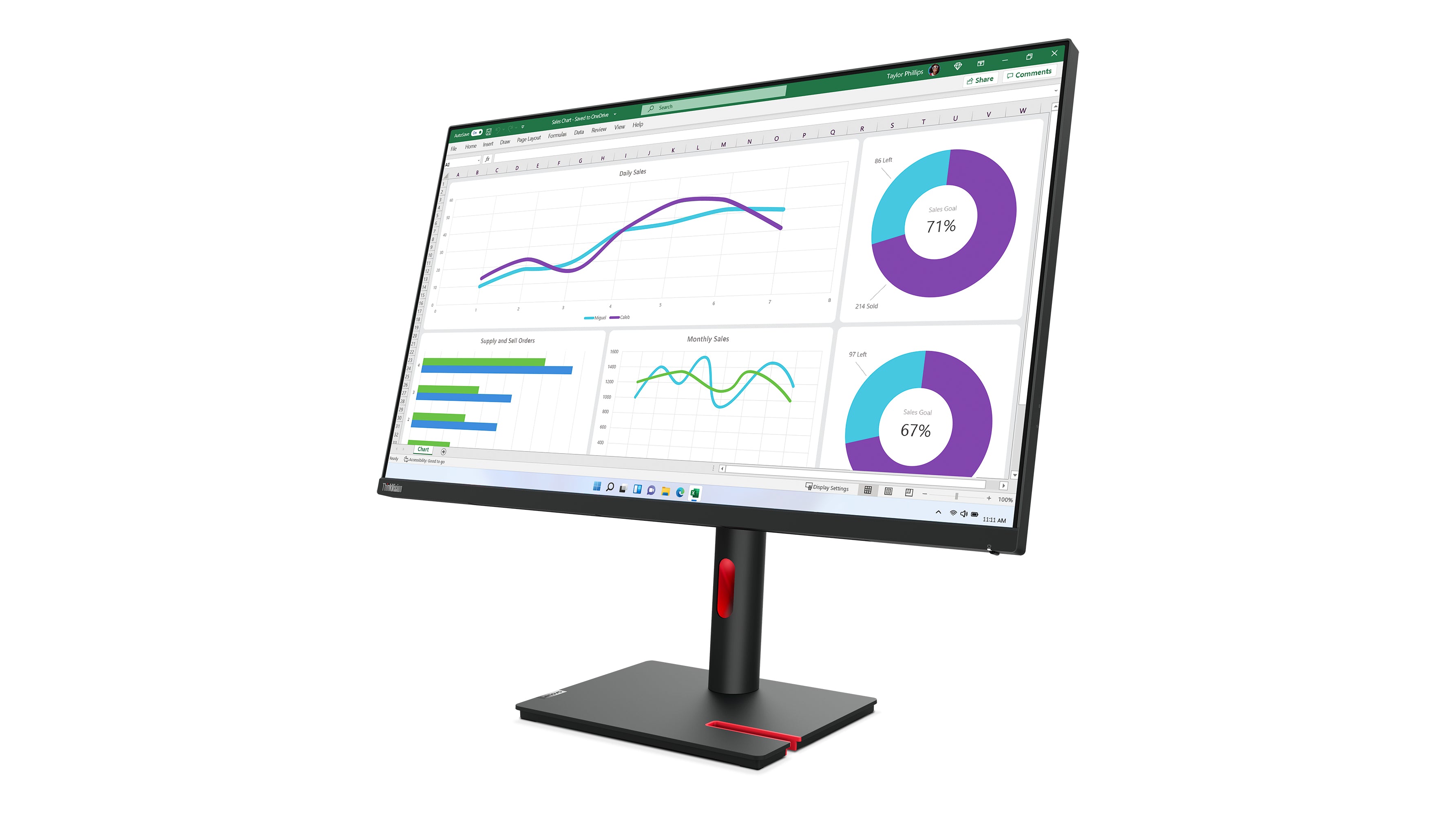 Lenovo ThinkVision T32h-30 LED display 80 cm (31.5") 2560 x 1440 pixels Quad HD Noir 63D3GAT1EU