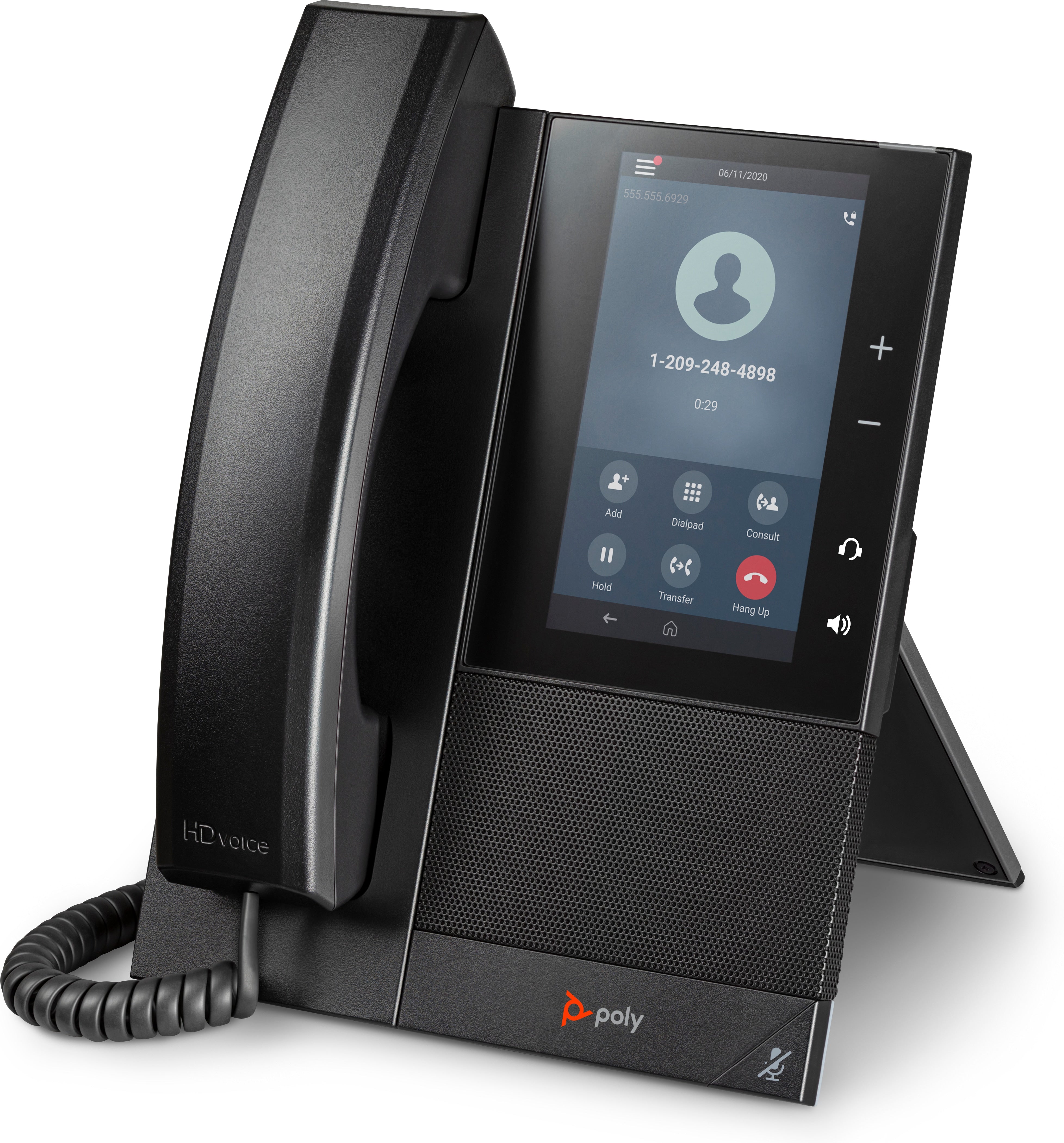 Poly Téléphone multimédia professionnel CCX 505 avec Open SIP et compatible PoE