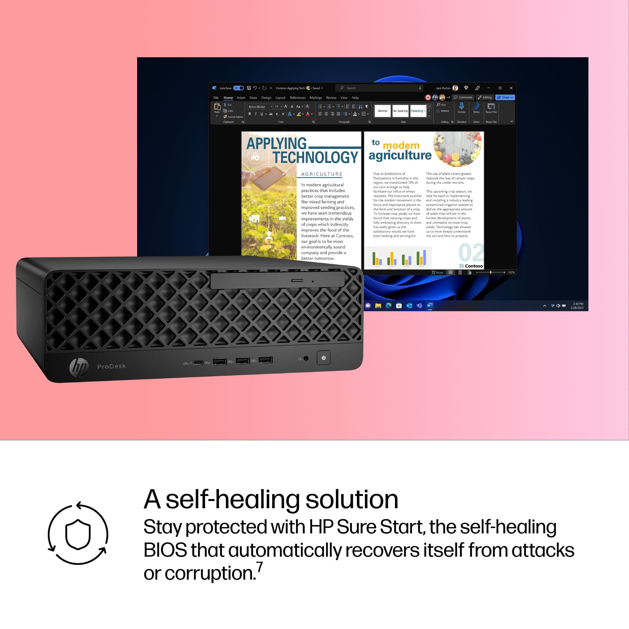 HP ProDesk 4 SFF G1i Desktop AI PC Intel Core Ultra 5 225 16 Go DDR5-SDRAM 512 Go SSD Windows 11 Pro Noir 9H7K4ET#ABF