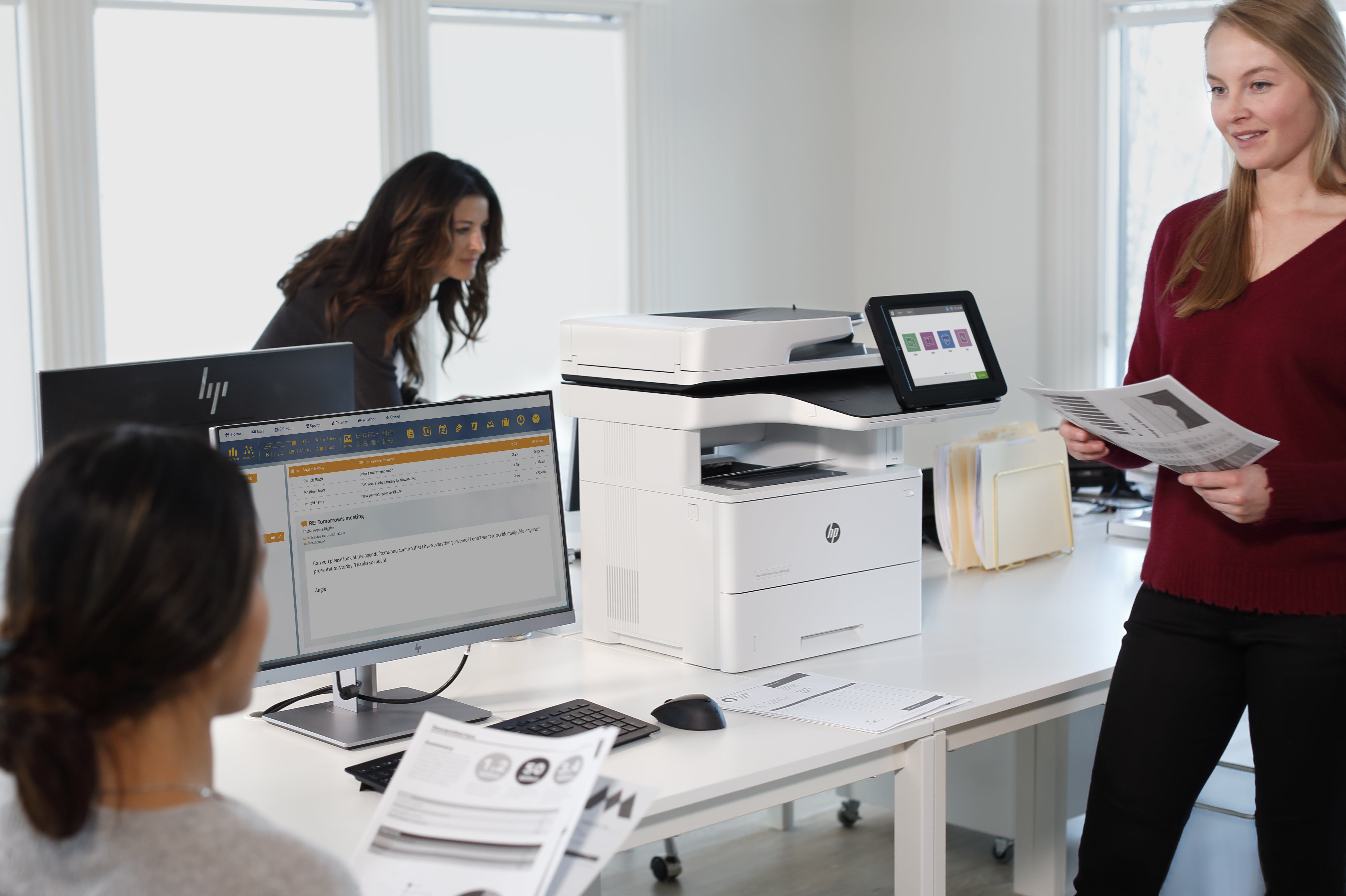 HP LaserJet Enterprise M528dn Sans fil Multifunction Noir et blanc Imprimante, Copieur, Scanner; Recto verso