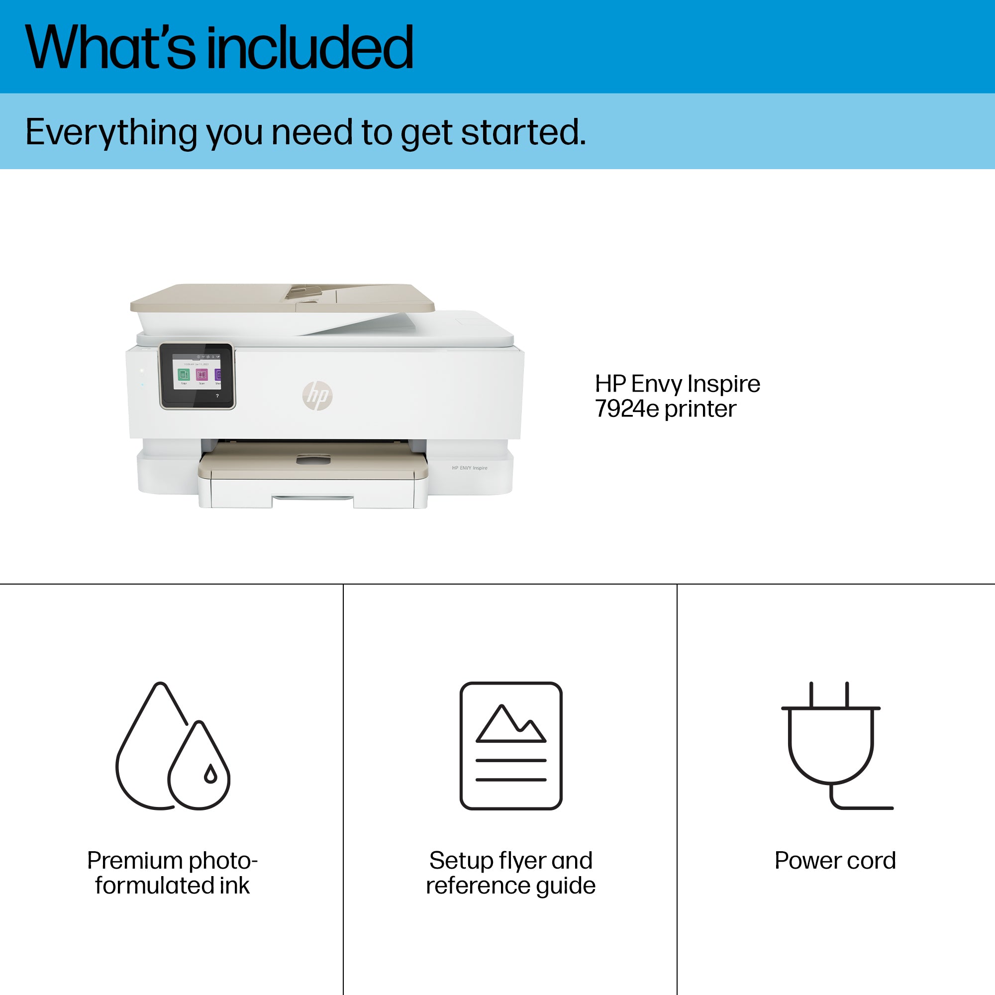 HP ENVY Inspire 7924e Draadloos All - in - One Kleur Printer, Instant Ink; Foto's printen 349W0B629 - Compridis
