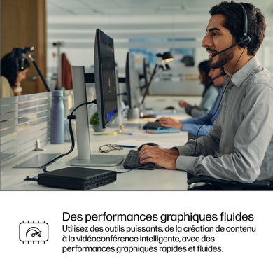 HP ProDesk 4 Mini G1i U5 225T 32GB 1TB AZERTY Black