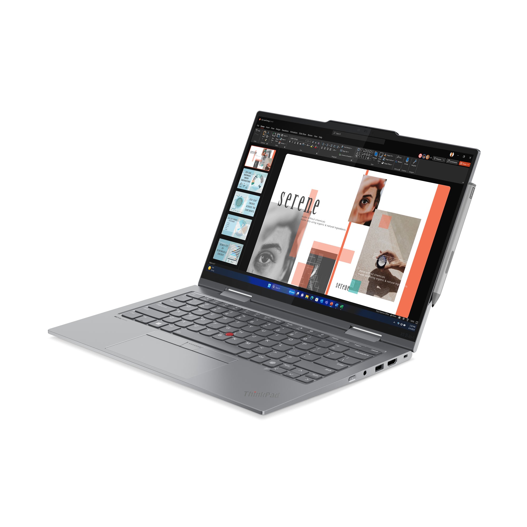 Lenovo ThinkPad X1 2-in-1 Gen 9 Intel Core Ultra 7 155U Hybride (2-en-1) 35,6 cm (14") Écran tactile WUXGA 32 Go LPDDR5x-SDRAM 1 To SSD Wi-Fi 6E (802.11ax) Windows 11 Pro Anglais britannique Gris