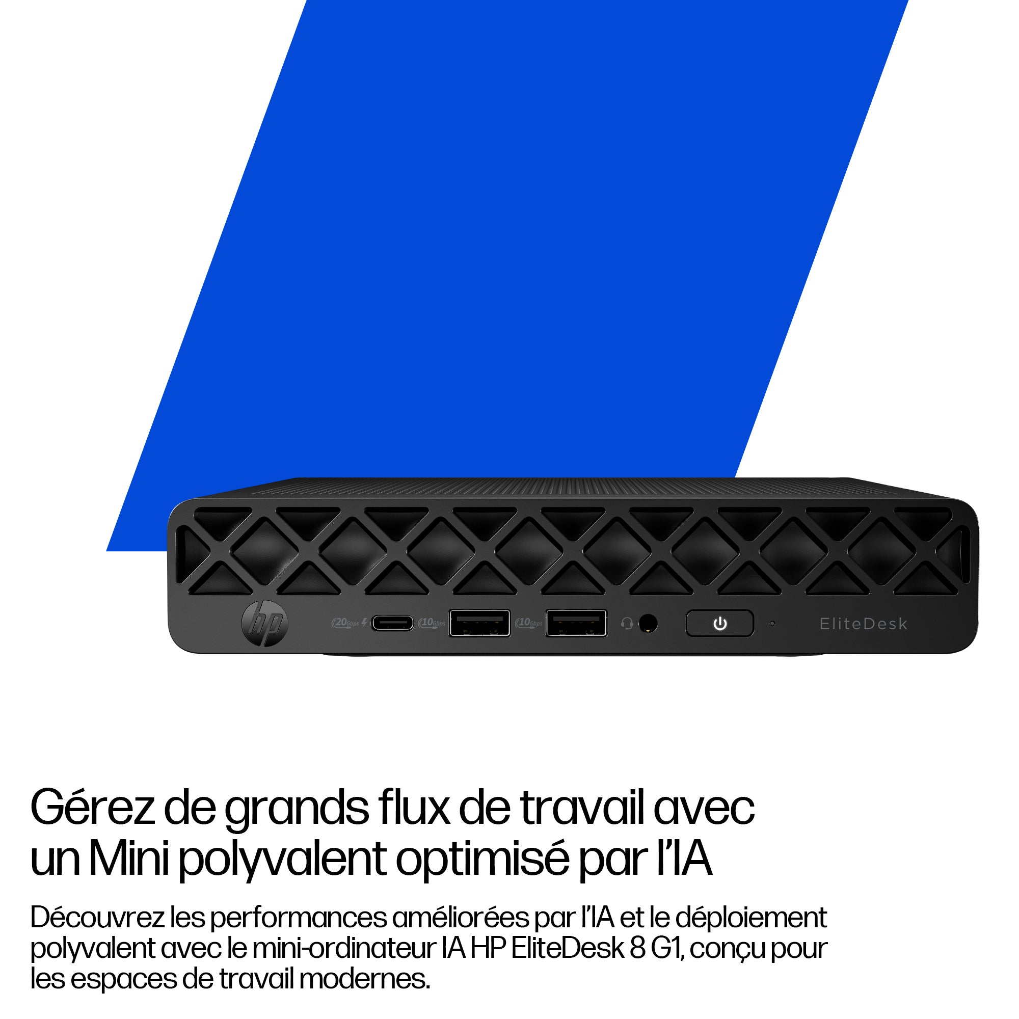 HP EliteDesk 8 Mini G1i AI Wolf Pro Security Edition Intel Core Ultra 5 235T 16 Go DDR5-SDRAM 512 Go SSD Windows 11 Pro Mini PC AI PC Noir 998Q1ET#ABF