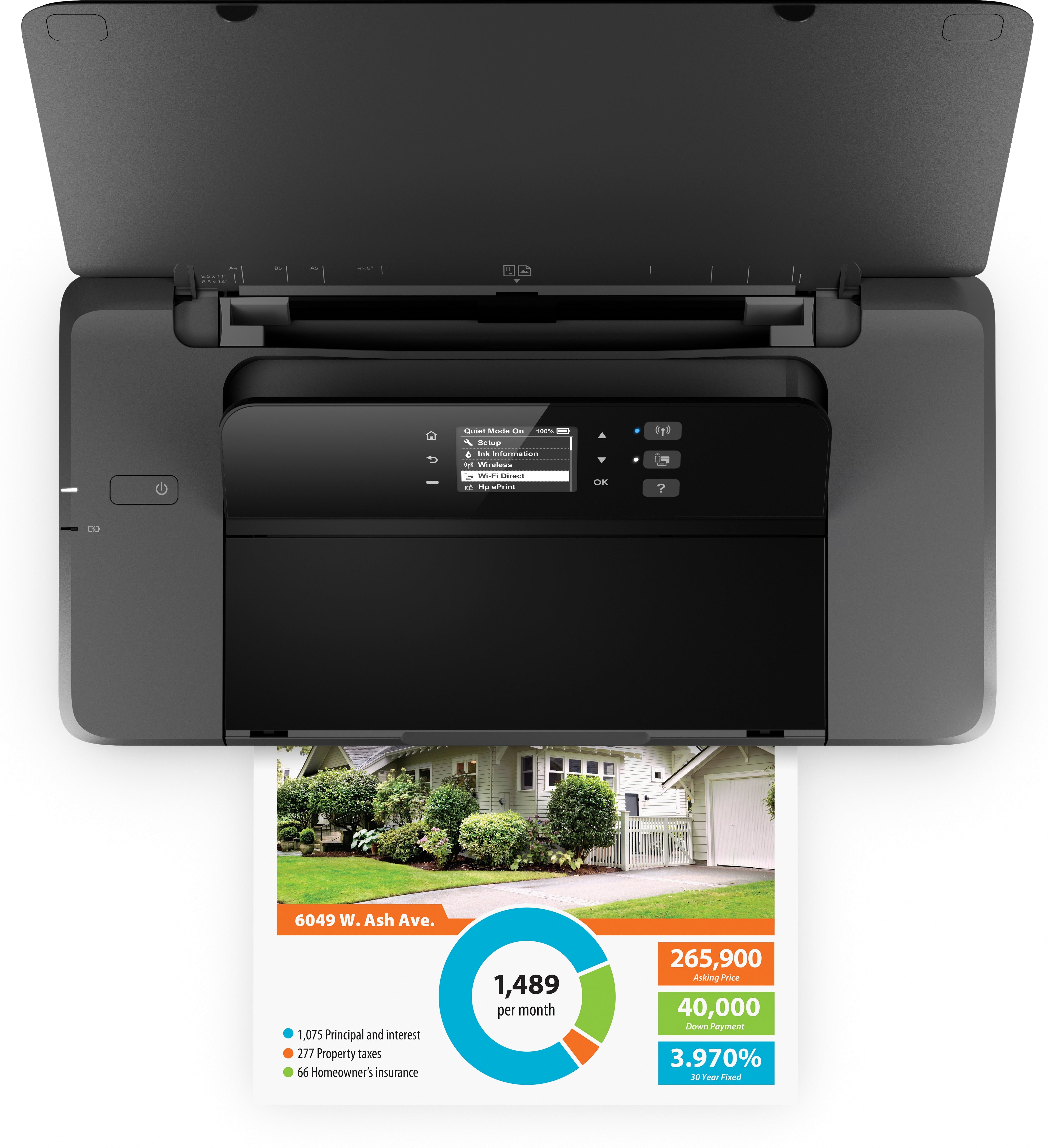 HP Officejet Mobile 202 Sans fil Couleur Imprimante, Impression recto-verso