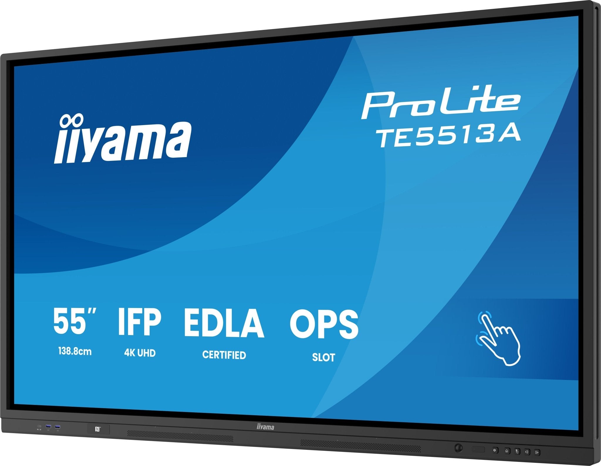 iiyama TE5513A - B1AG beeldkrant Interactief flatscreen 138,7 cm (54.6") Wifi 500 cd/m² 4K Ultra HD Zwart Touchscreen Type processor Android 18/7 TE5513A - B1AG - Compridis
