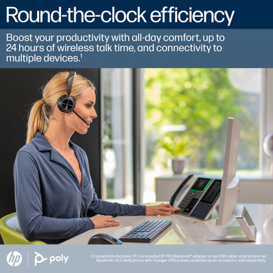 HP Poly Micro-casque Poly Voyager 4310-M certifié Microsoft Teams USB-C + dongle BT700 + base de chargement 77Y97AA