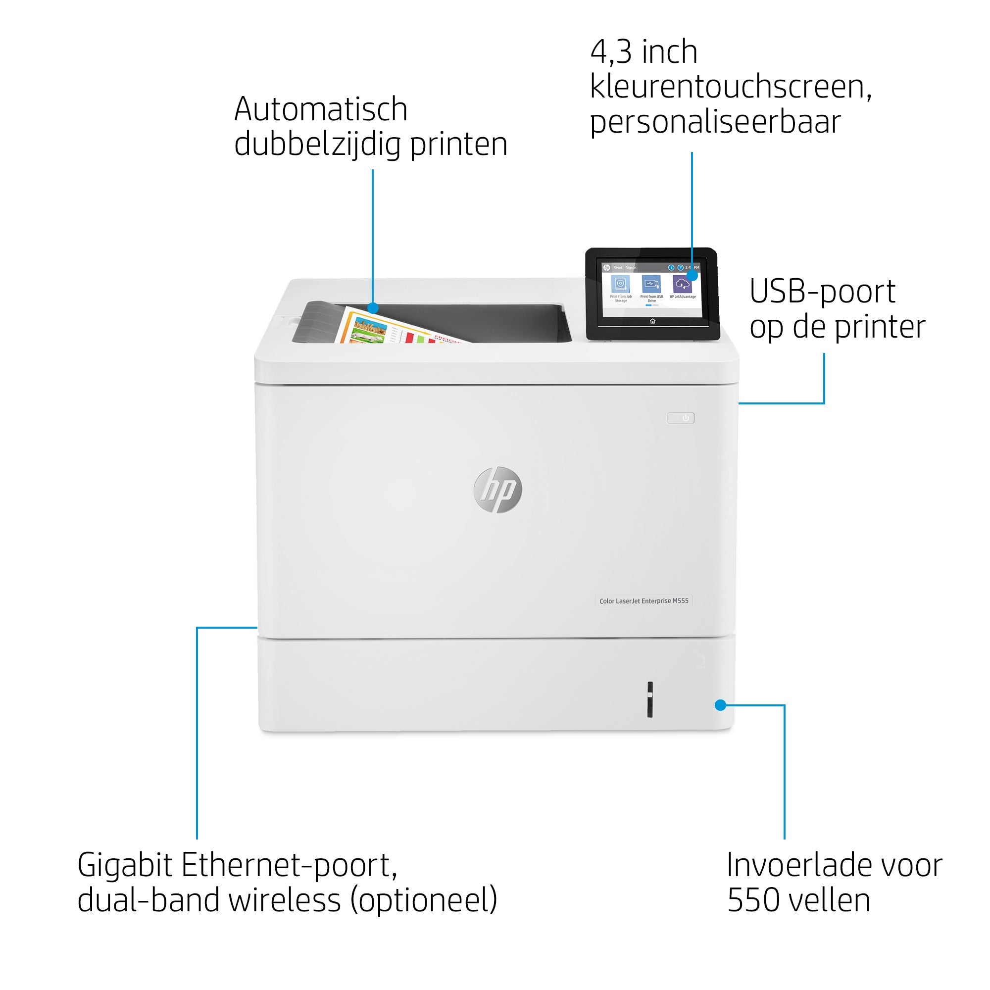 HP Color LaserJet Enterprise M555dn 7ZU78A - Compridis
