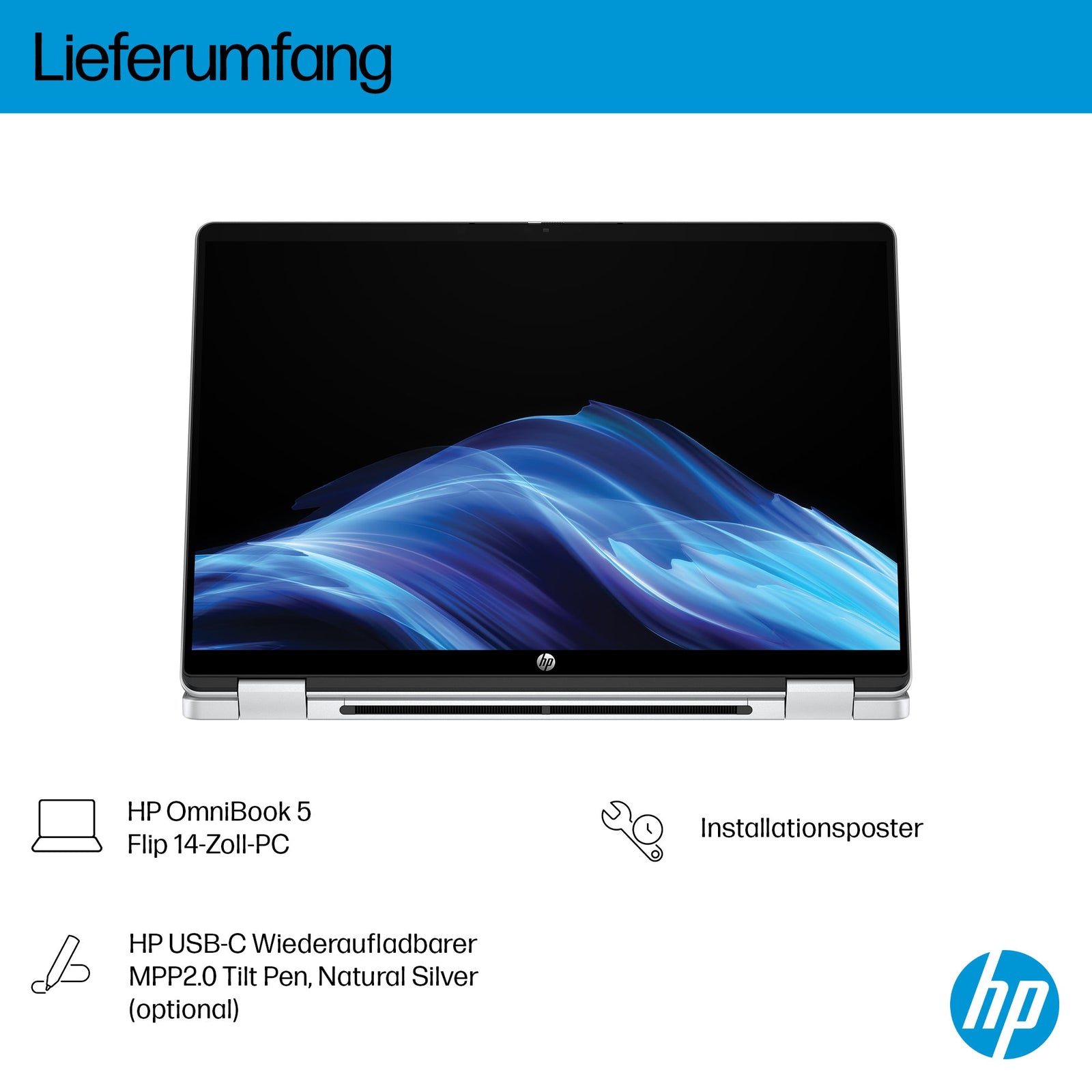 HP OmniBook 5 Flip 14-FP0077NG 14" Core 7 150U 16GB 1TB QWERTZ German BU9Q4EA - Compridis