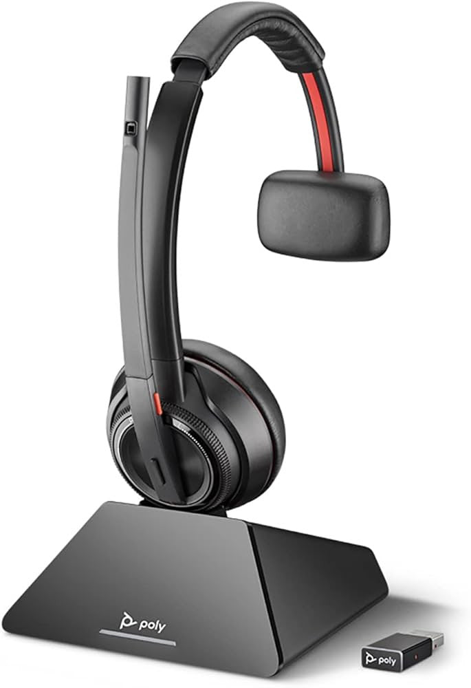 Poly Savi 8210 UC Casque Sans fil Arceau Bureau/Centre d'appels Socle de chargement Noir
