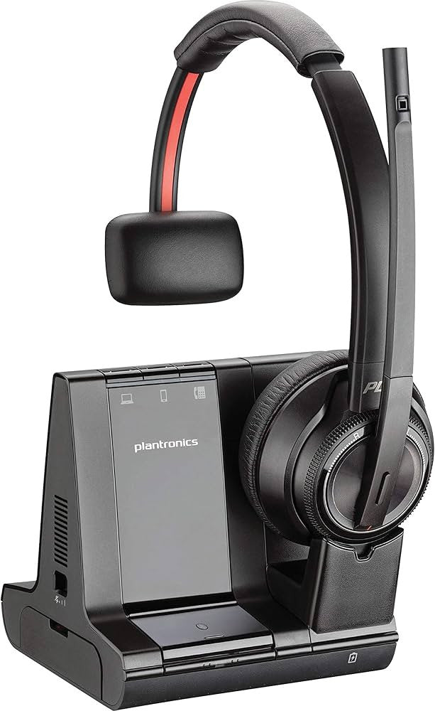 Poly W8210/A, UC Casque Sans fil Arceau Bureau/Centre d'appels Bluetooth Noir, Gris