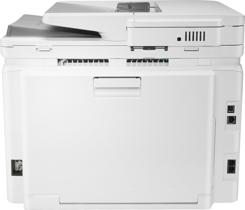 HP Color LaserJet Pro MFP M283fdn, impression, copie, numérisation, télécopie, impression via le port USB avant ; Numériser vers un courrier électronique ; Impression recto verso ; Chargeur automatique de documents de 50 feuilles sans gondolage