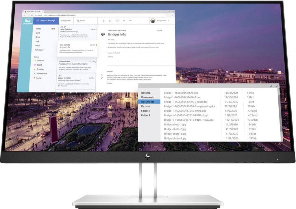 HP E-Series E23 G4 FHD Monitor écran plat de PC 58,4 cm (23") 1920 x 1080 pixels Full HD LCD Noir, Argent