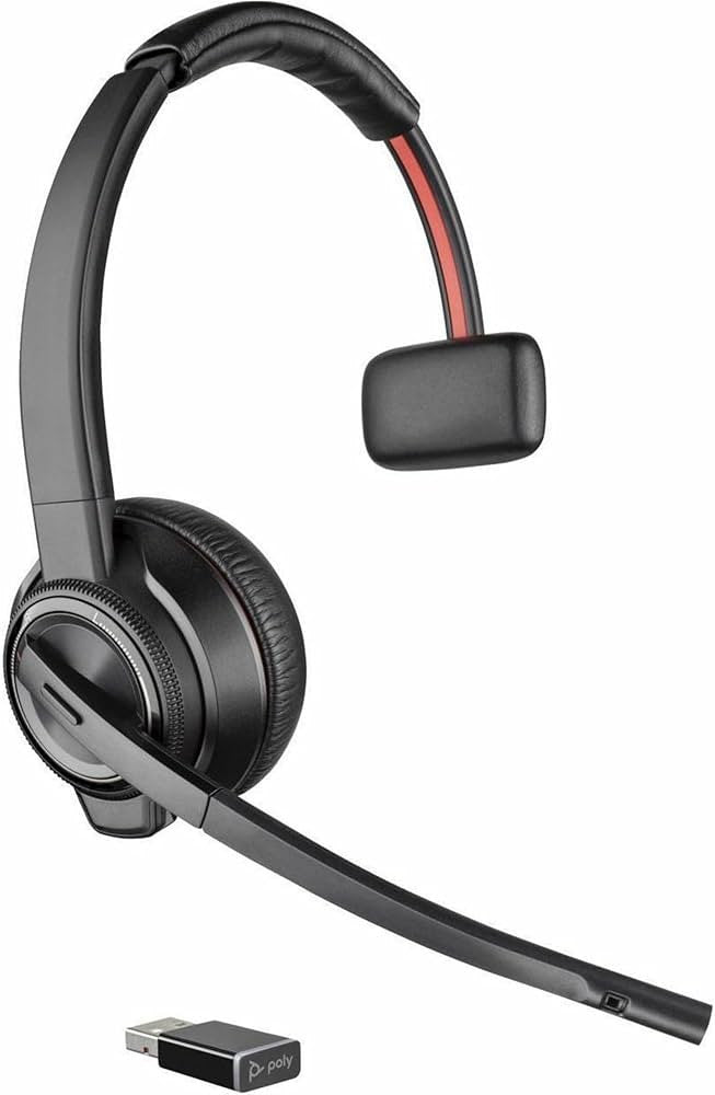 Poly W8210 Casque Sans fil Arceau Bureau/Centre d'appels Bluetooth Socle de chargement Noir