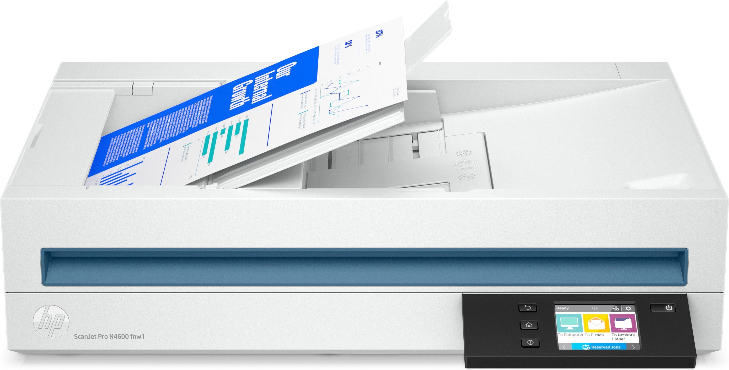 HP Scanjet Pro N4600 fnw1 Scanner à plat et chargeur automatique 1200 x 1200 DPI A5 Blanc