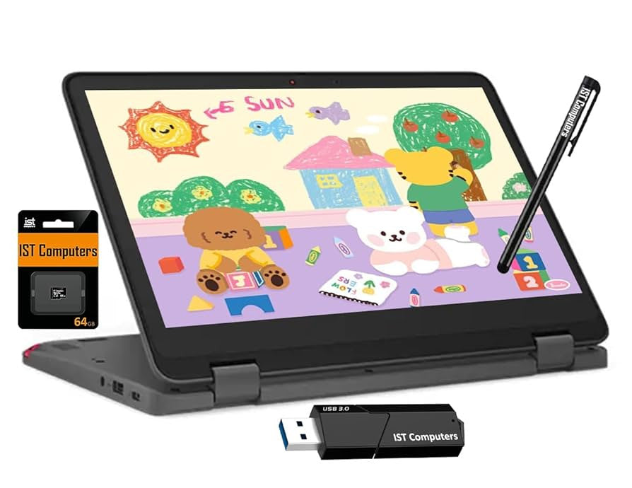 Lenovo 300e Yoga Chromebook Gen 4 MediaTek Kompanio 520 29,5 cm (11.6") Écran tactile HD 4 Go LPDDR4x-SDRAM 32 Go eMMC Wi-Fi 6 (802.11ax) ChromeOS Espagnole Gris