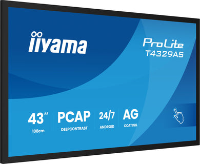 IIYAMA ProLite T4329AS-B1AG 43″ 4K PCAP Tactile Tout-en-un – Noir