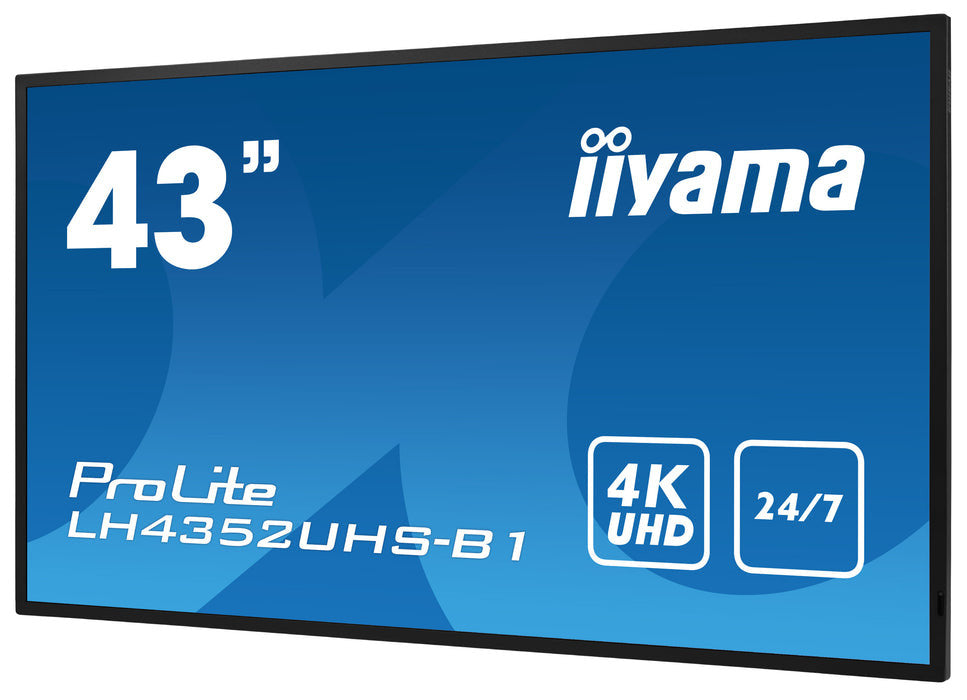 iiyama ProLite Écran plat de signalisation numérique 108 cm (42.5") LCD Wifi 500 cd/m² 4K Ultra HD Noir Intégré dans le processeur Android 11 24/7