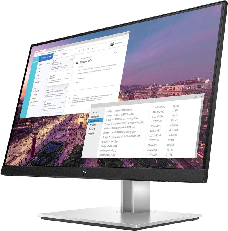 HP E-Series E23 G4 FHD Monitor écran plat de PC 58,4 cm (23") 1920 x 1080 pixels Full HD LCD Noir, Argent