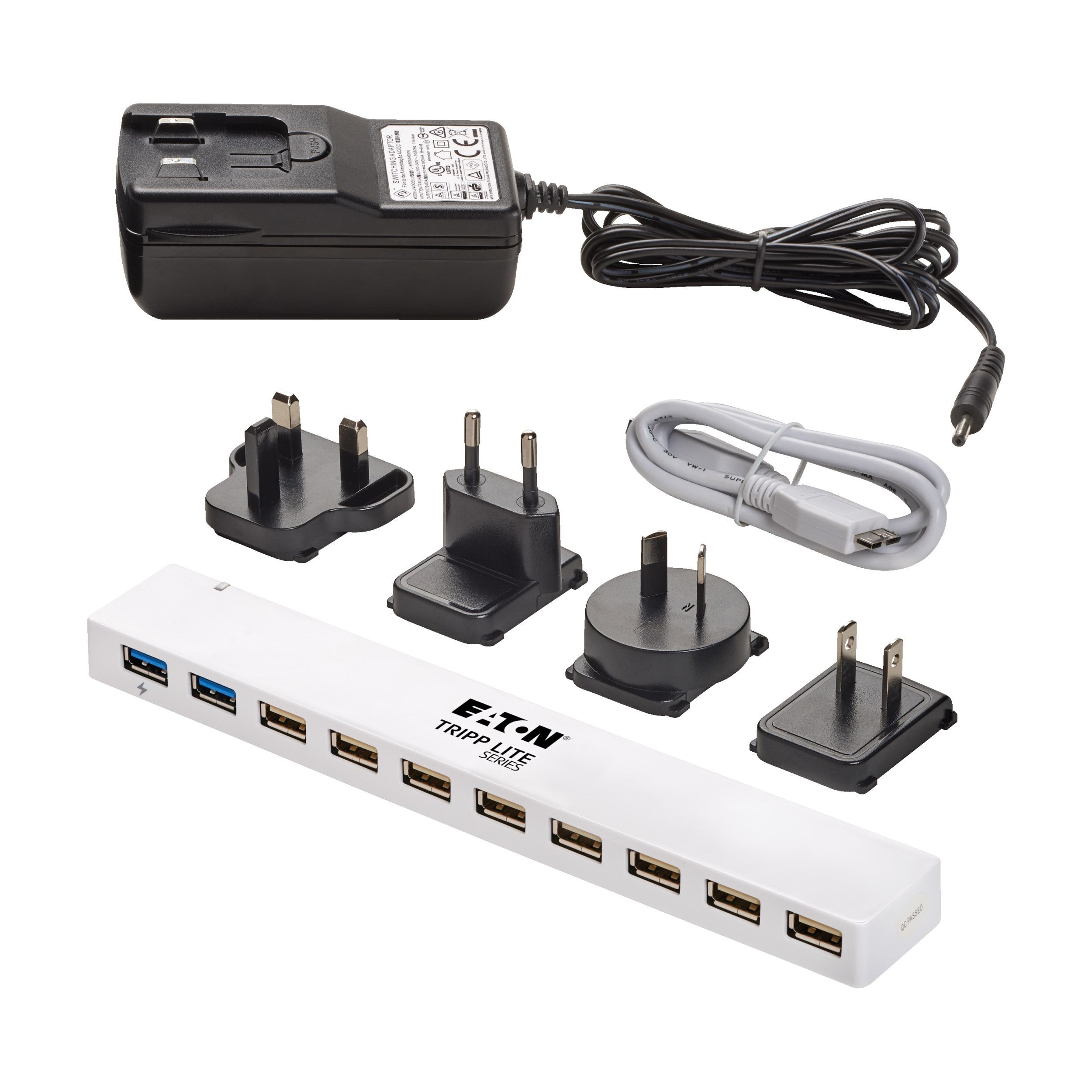Tripp Lite U360-010C-2X3 hub & concentrateur USB 3.2 Gen 1 (3.1 Gen 1) Micro-B 5000 Mbit/s Blanc