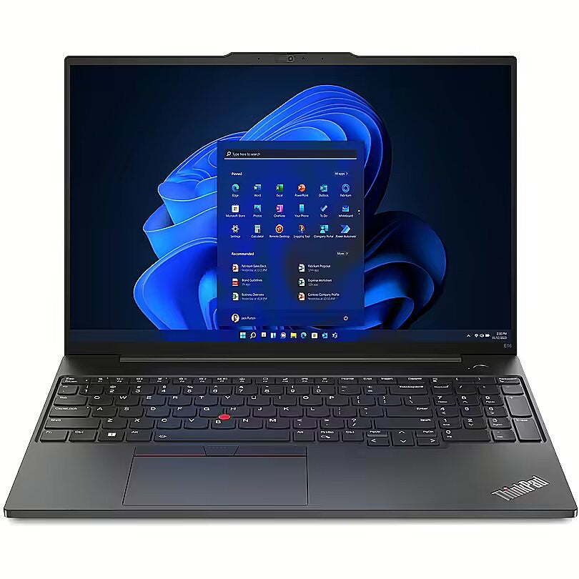 Lenovo ThinkPad E16 Gen 1 (Intel) Intel® Core™ i5 i5-1335U Ordinateur portable 40,6 cm (16") WUXGA 8 Go DDR4-SDRAM 256 Go SSD Wi-Fi 6 (802.11ax) Windows 11 Pro Anglais britannique Noir