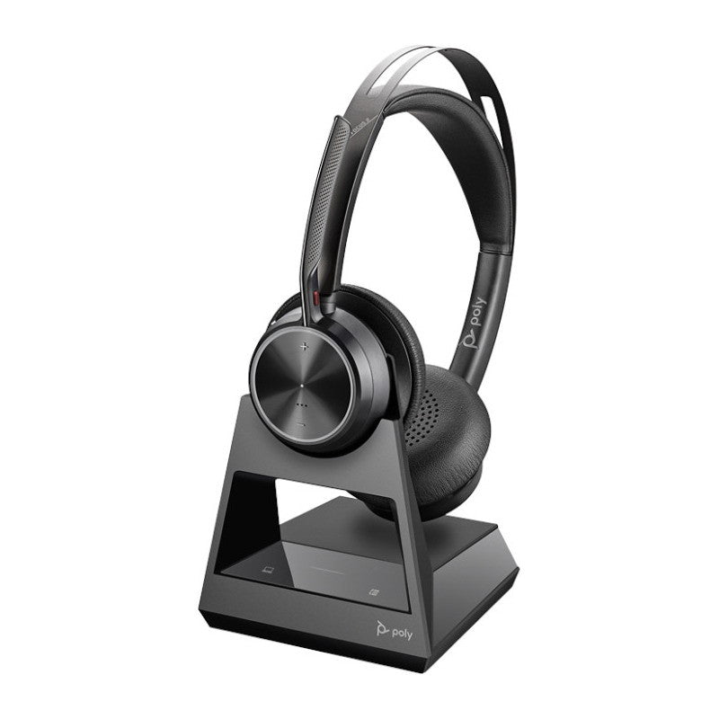 POLY Voyager Focus 2 Office Casque Avec fil &sans fil Arceau Bureau/Centre d'appels USB Type-A Bluetooth Socle de chargement Noir
