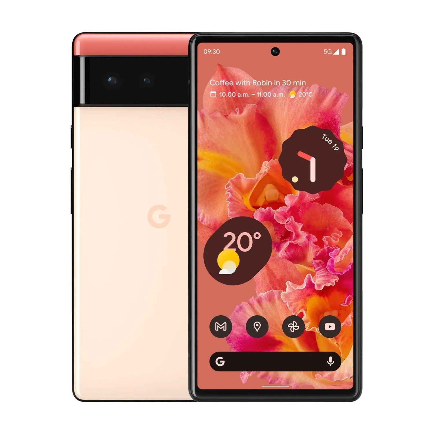 Google Pixel 6 16,3 cm (6,4") Double SIM Android 12 5G USB Type-C 8 Go 128 Go 4614 mAh Corail