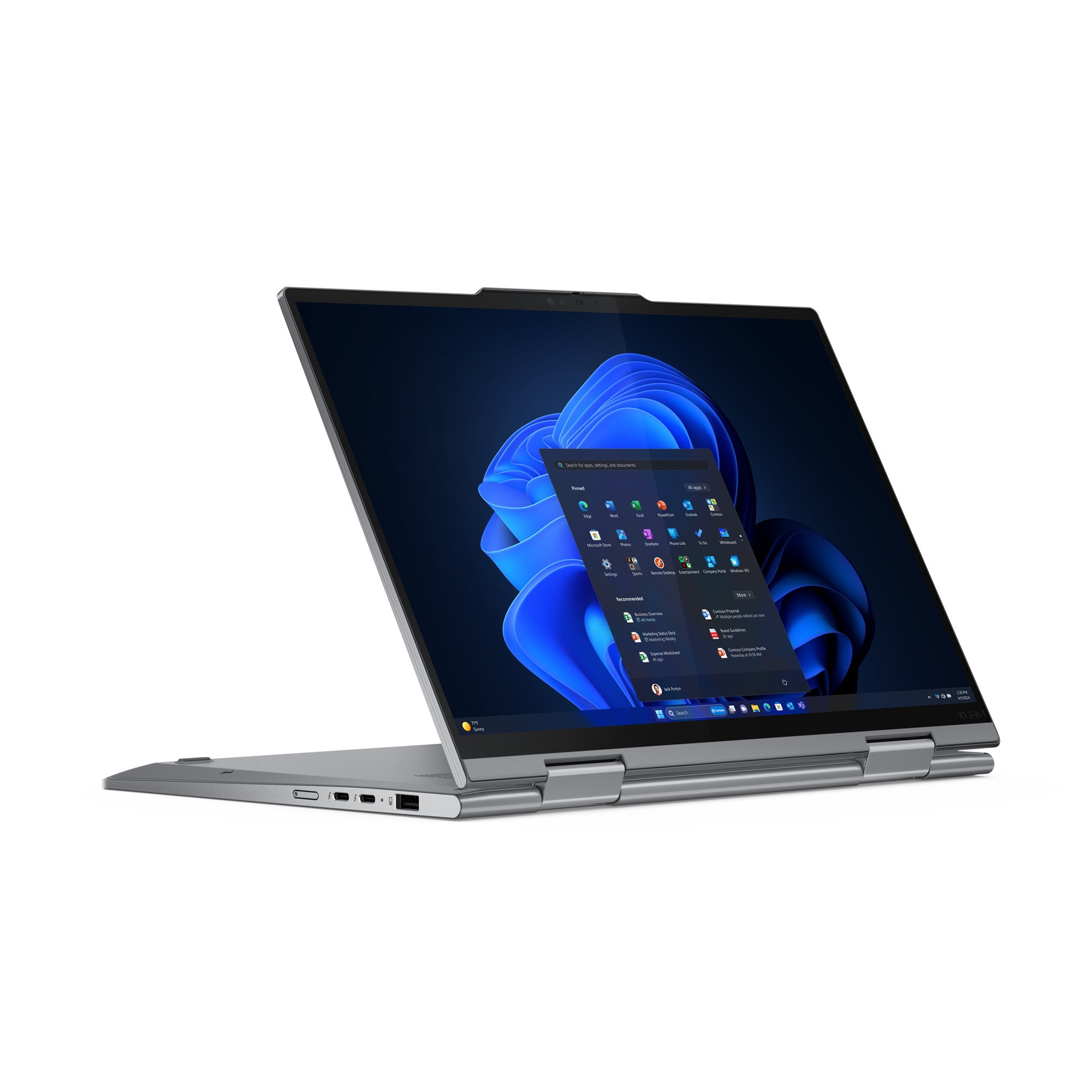 Lenovo ThinkPad X1 2-in-1 Gen 9 Intel Core Ultra 7 155U Hybride (2-en-1) 35,6 cm (14") Écran tactile WUXGA 32 Go LPDDR5x-SDRAM 1 To SSD Wi-Fi 6E (802.11ax) Windows 11 Pro Anglais britannique Gris