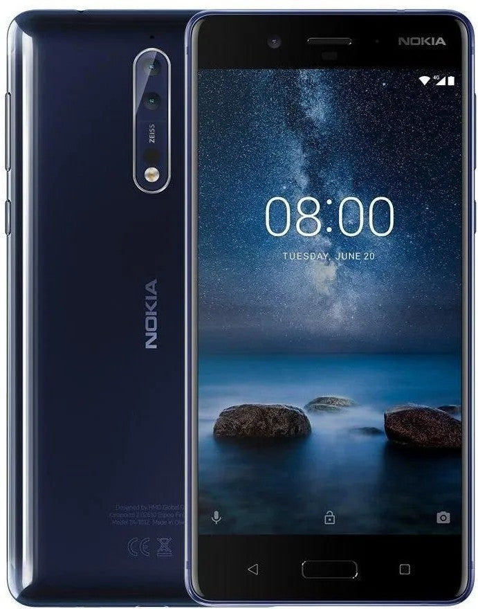 Nokia 8 13,5 cm (5.3") SIM unique Android 7.1.1 4G USB Type-C 6 Go 128 Go 3090 mAh Bleu 11NB1L01A30
