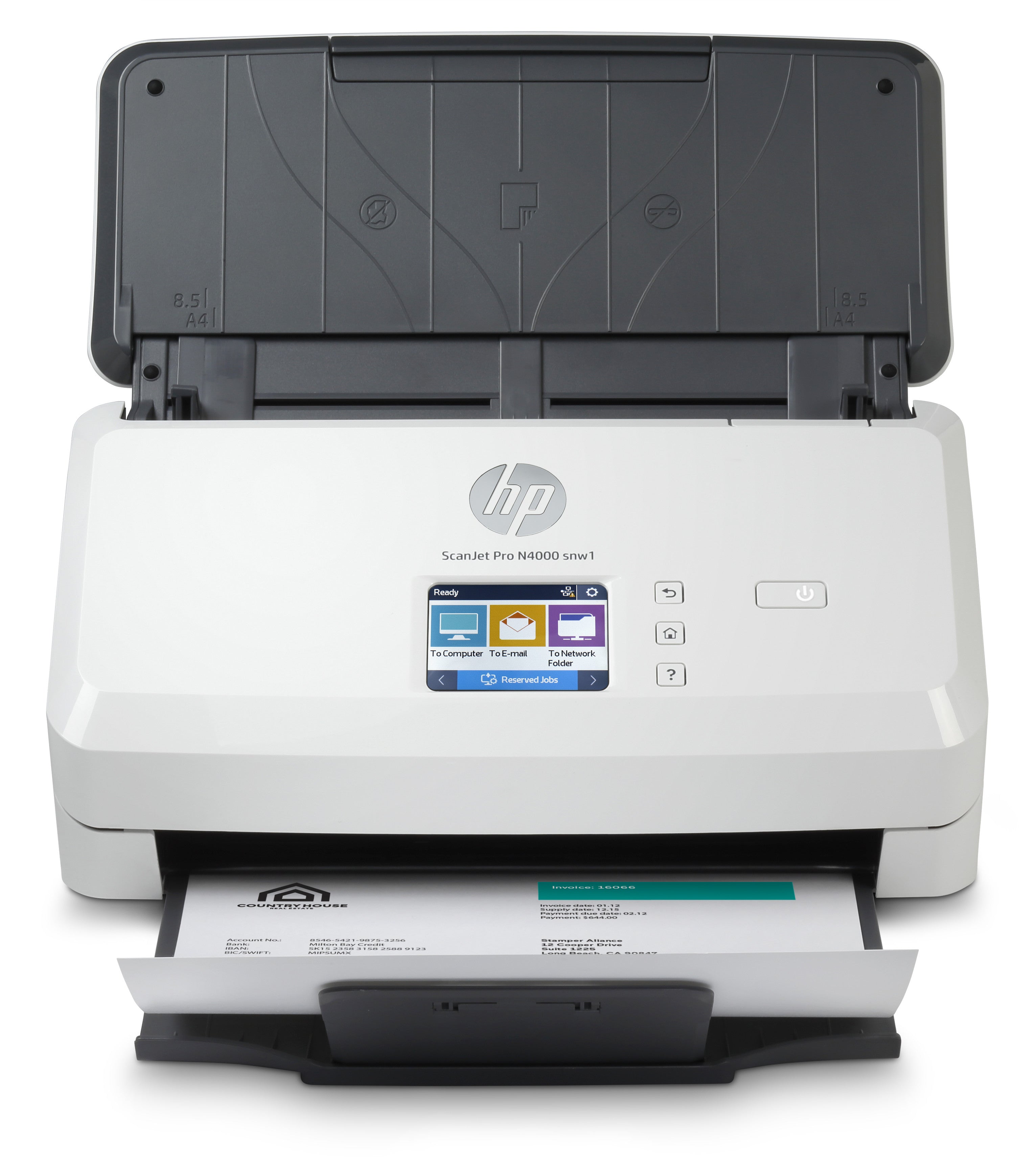 HP Scanjet Pro N4000 snw1 Sheet-feed Scanner Alimentation feuille à feuille de scanner 600 x 600 DPI A4 Noir, Blanc