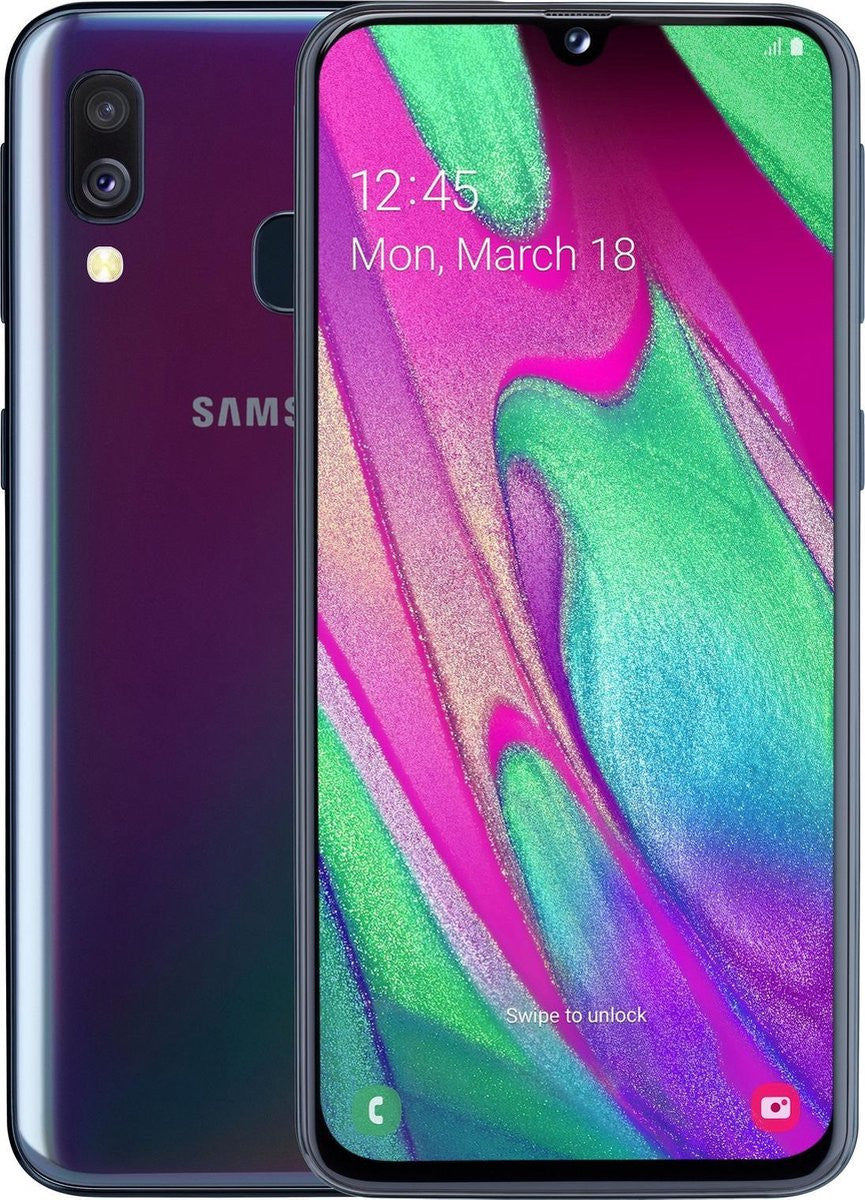 Samsung Galaxy A40 SM-A405F 15 cm (5.9") Double SIM Android 9.0 4G USB Type-C 4 Go 64 Go 3100 mAh Noir SM-A405FN/DS