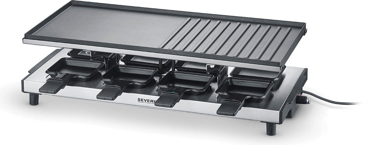 Severin Raclette grill with indicator light, non-stick coating, 8 pans RG2375