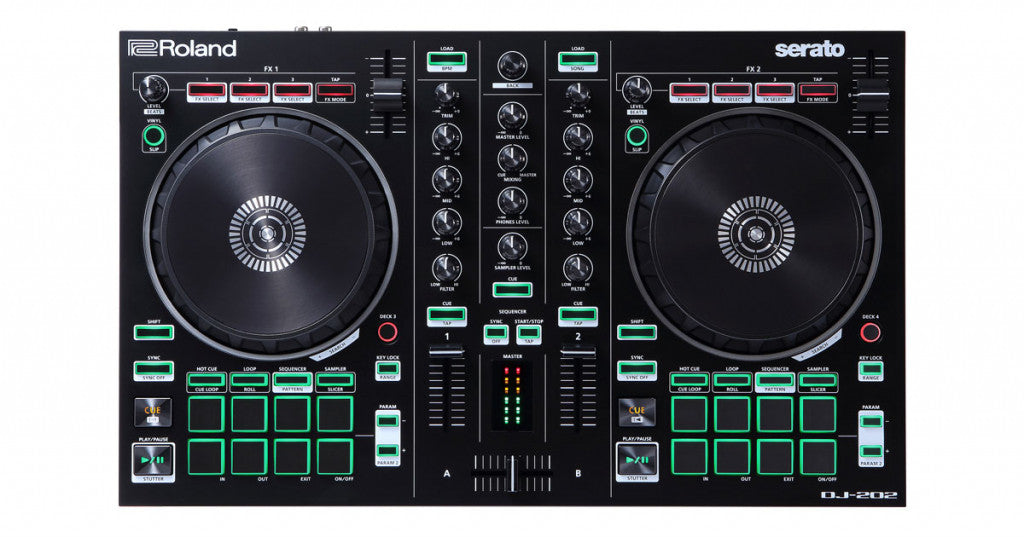 Roland DJ-202 DJ controller Digital Vinyl System (DVS) scratcher 2 channels Black DJ-202