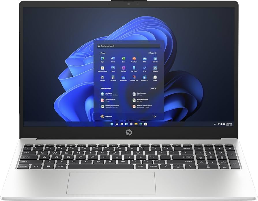 HP 255 G10 AMD Ryzen™ 5 7530U Ordinateur portable 39,6 cm (15.6") Full HD 16 Go DDR4-SDRAM 512 Go SSD Wi-Fi 6 (802.11ax) Windows 11 Home Argent