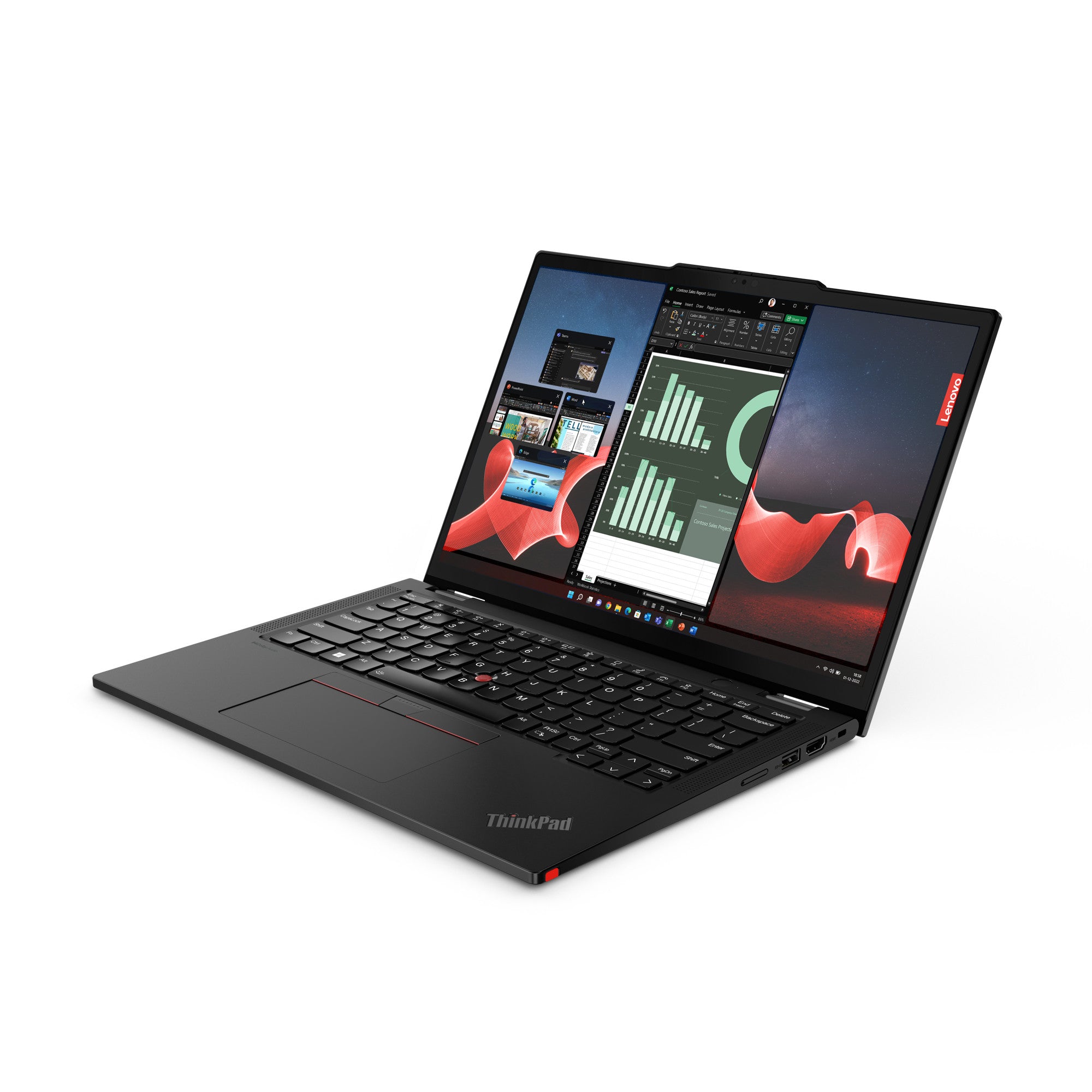 Lenovo ThinkPad X13 Yoga Gen 4 Intel® Core™ i5 i5-1335U Hybride (2-en-1) 33,8 cm (13.3") Écran tactile WUXGA 16 Go LPDDR5-SDRAM 256 Go SSD Wi-Fi 6E (802.11ax) Windows 11 Pro Anglais britannique Noir