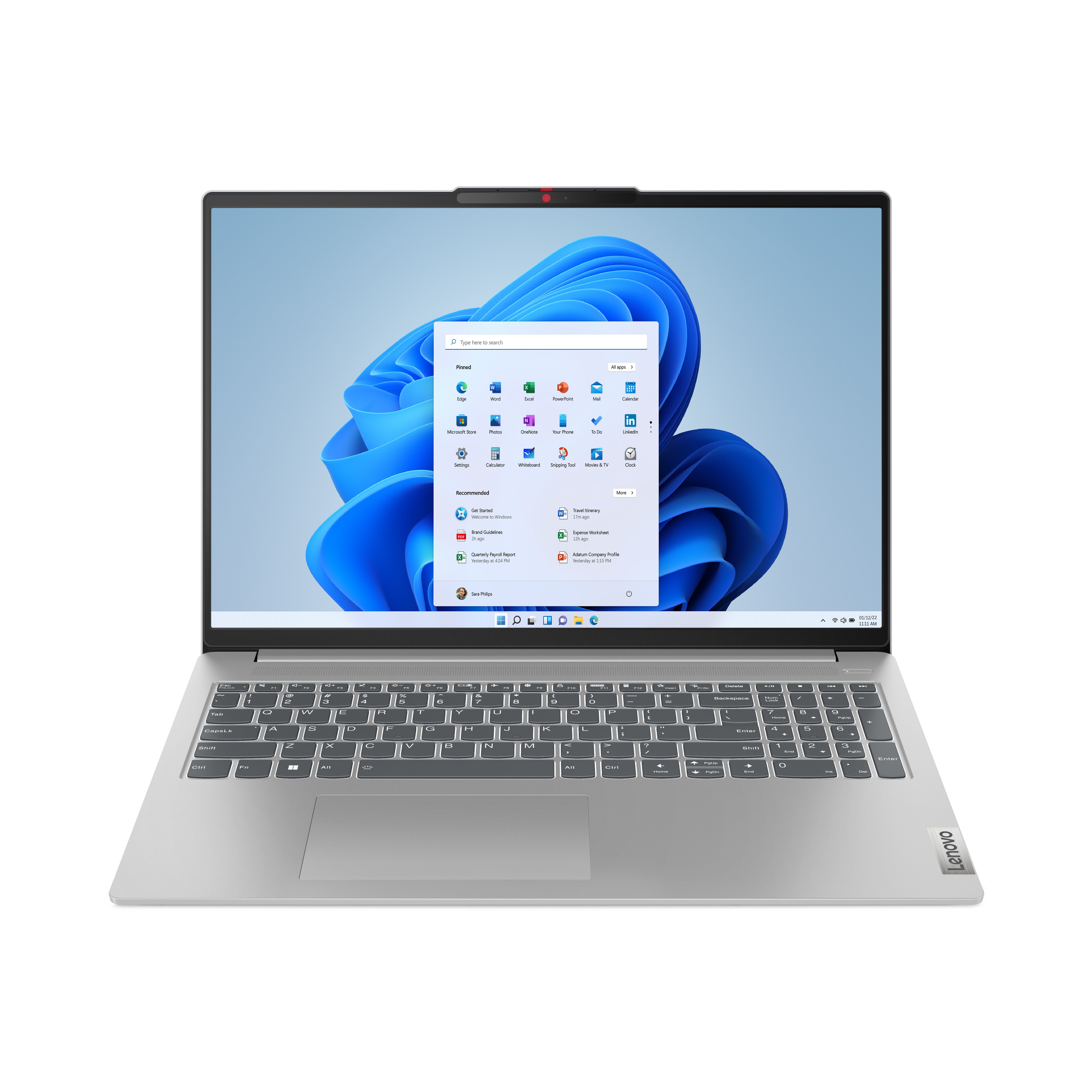 Ordinateur portable Lenovo 83BG, processeur Intel Core i5-12450H, 16 Go, SSD 480 Go, W11H, AZERTY, VS 83BG002BMH 