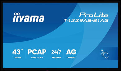 IIYAMA ProLite T4329AS-B1AG 43″ 4K PCAP Tactile Tout-en-un – Noir
