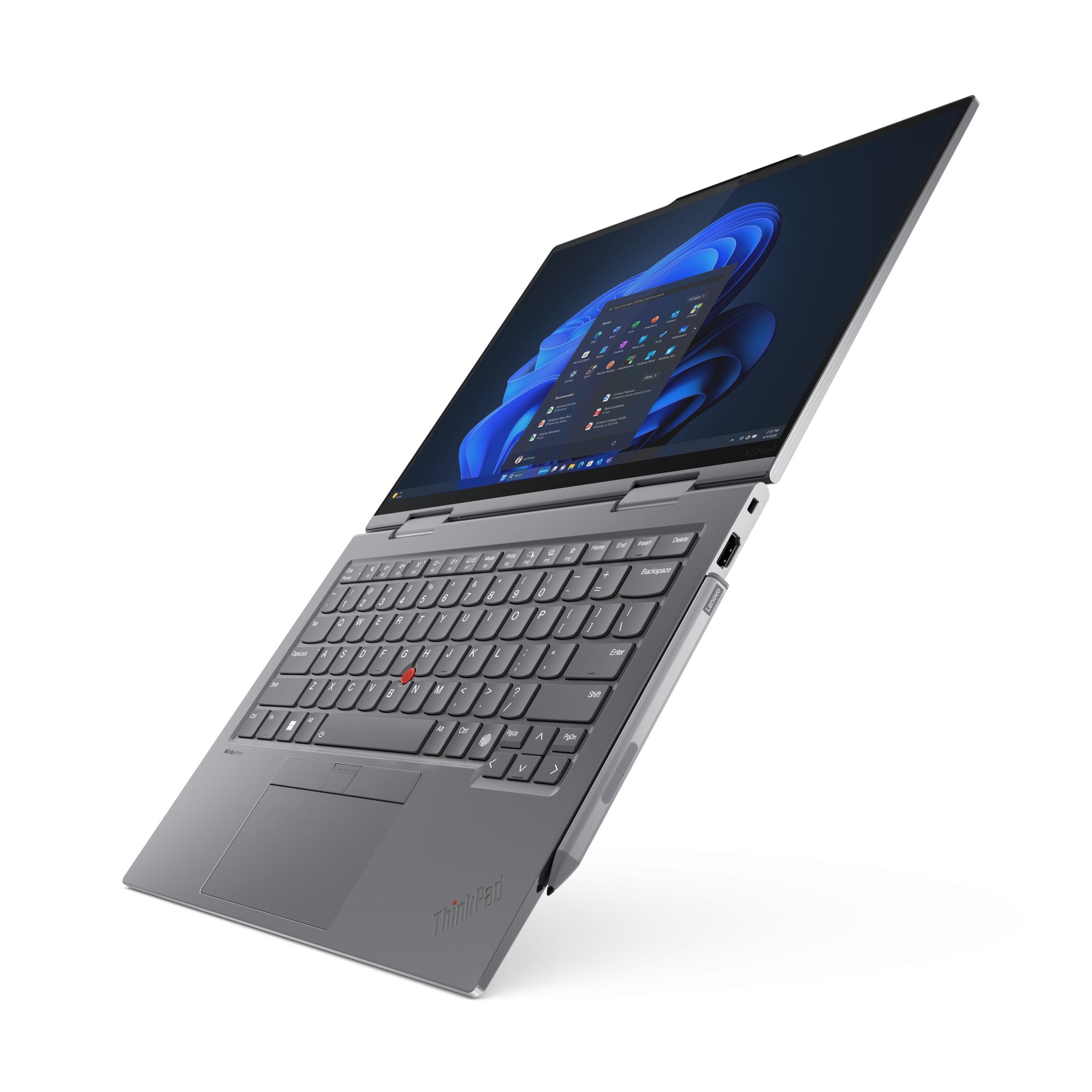 Lenovo ThinkPad X1 2-in-1 Gen 9 Intel Core Ultra 7 155U Hybride (2-en-1) 35,6 cm (14") Écran tactile WUXGA 32 Go LPDDR5x-SDRAM 1 To SSD Wi-Fi 6E (802.11ax) Windows 11 Pro Anglais britannique Gris