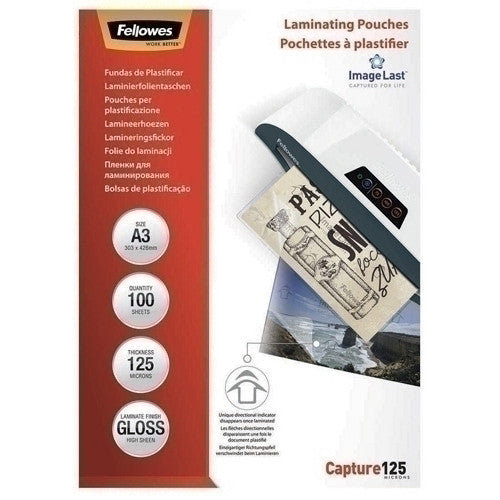 FELLOWES Pochettes de plastification ImageLast 125 mic A3 (100 pièces) CRC53075