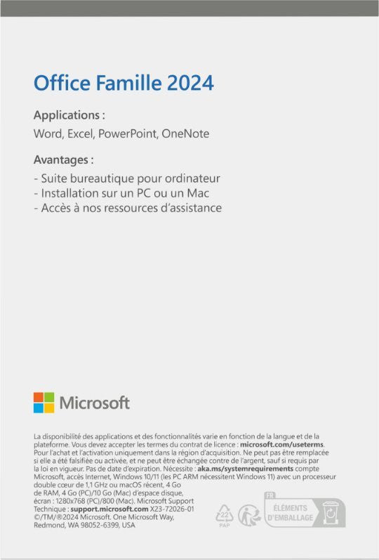 MICROSOFT Bureau à domicile 2024 Zone euro française Média EP2-06842