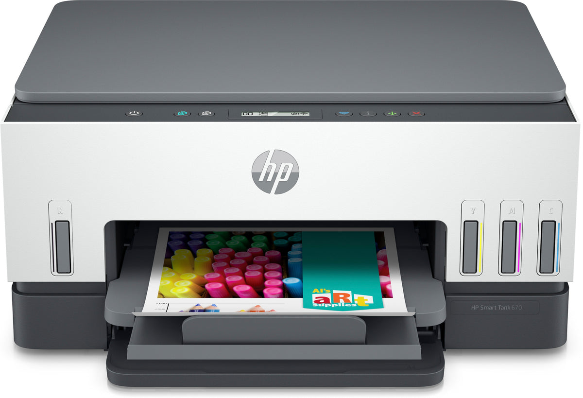 Imprimante Tout-en-Un HP Smart Tank 670 avec Wi-Fi et Impression Recto Verso