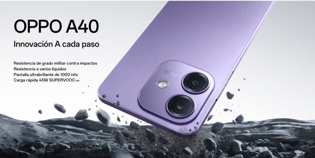OPPO A40 16,9 cm (6.67") Dual SIM Android 14 4G USB Type - C 4 GB 128 GB 5100 mAh Paars 110010347457 - Compridis