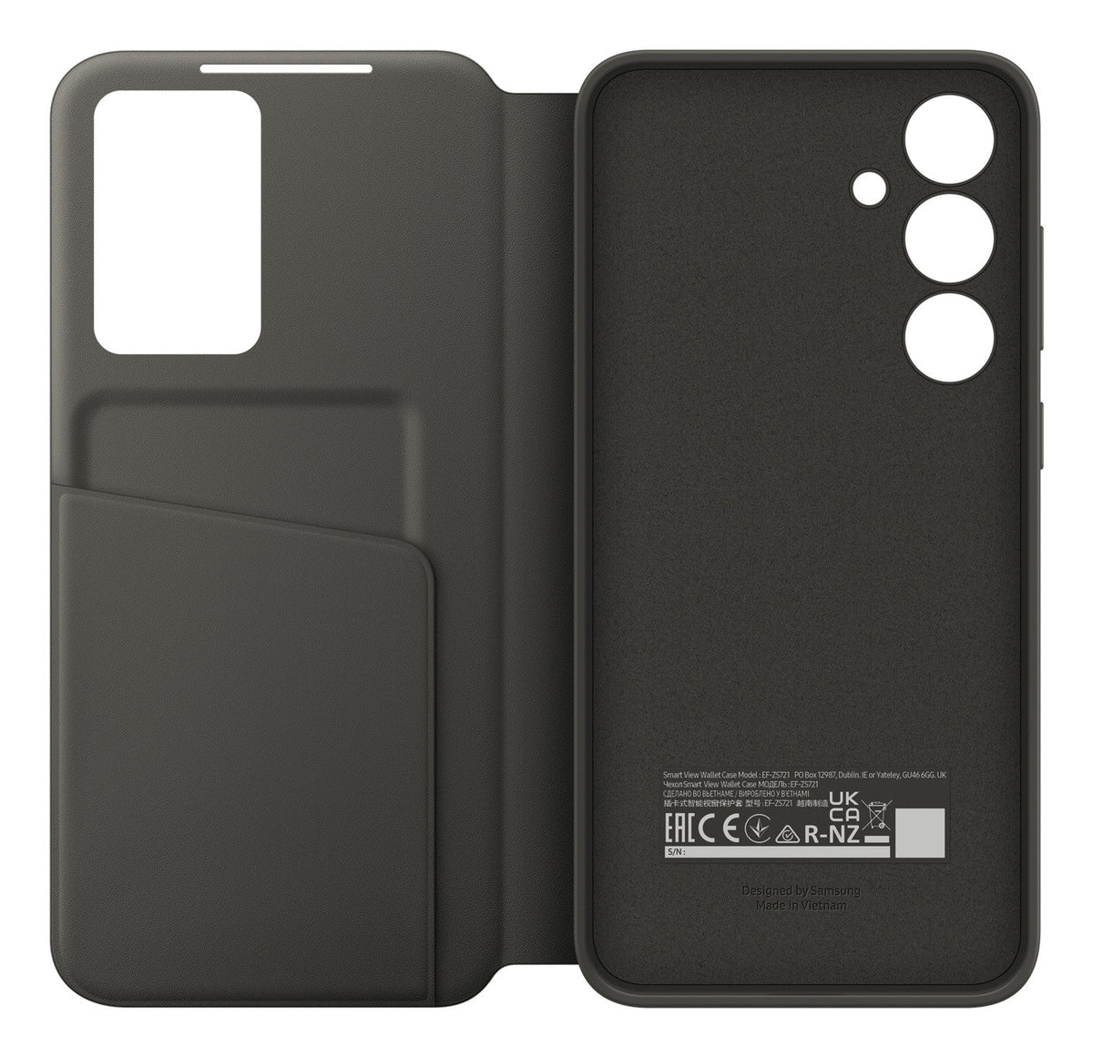 Samsung Galaxy S24 FE Smart View Wallet Case EF-ZS721CBEGWW – Zwart bescherming & kaartvak - Compridis