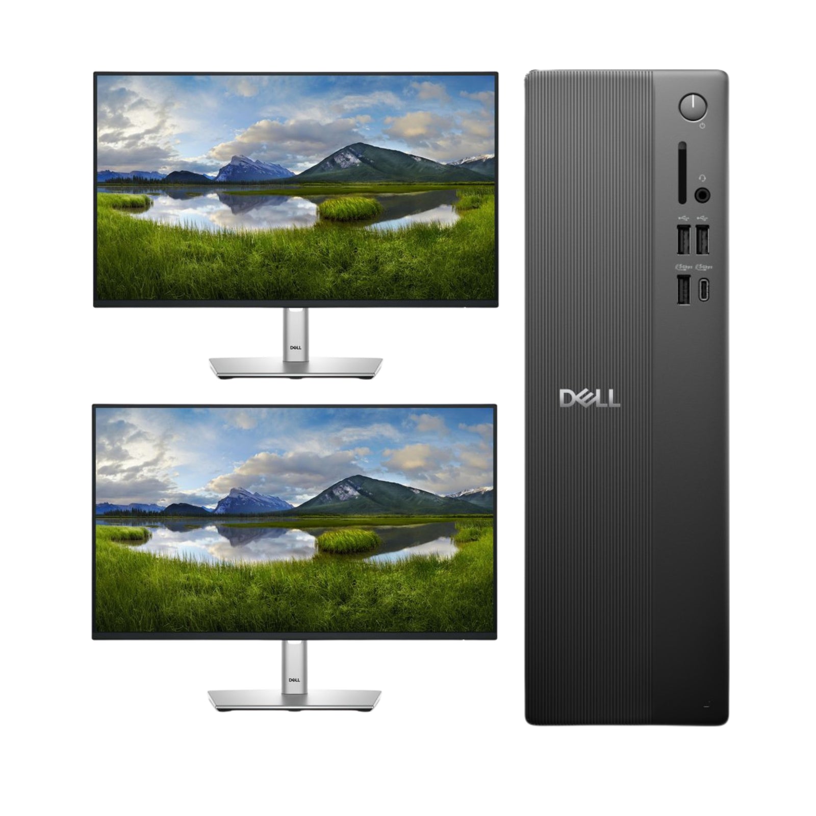 DELL Slim ECS1250 avec Double Moniteur DELL 24" Bundle