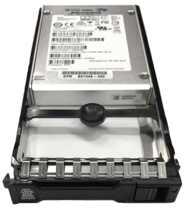 Disque SSD interne HPE 1,92 To CMLC SAS 6 Gbit/s 2,5 pouces 809590-001 